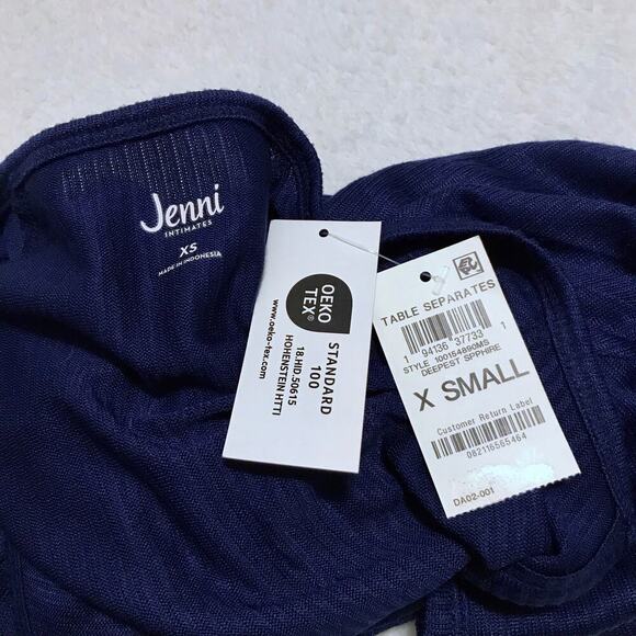 Jenni NWT Navy Long Sleeves Sleepwear Top Women XS - Picture 7 of 9